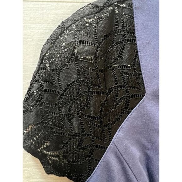 Rebecca Taylor Periwinkle Blue‎ & Black Lace Dress Size 0 - Picture 8 of 8